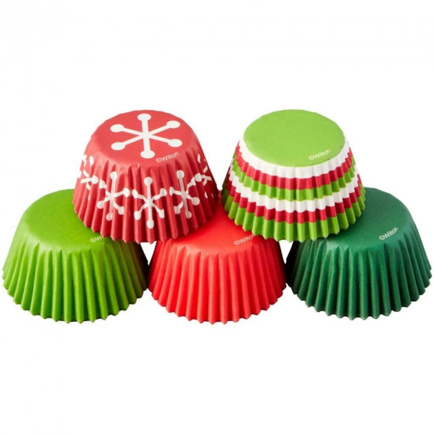 Mini Caissettes En Papier Rouge Et Vert Ă3cm (x150) Wilton