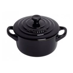 Mini Cocotte Ronde Céramique Noir Ebène 10 Cm 0.25 L Le Creuset