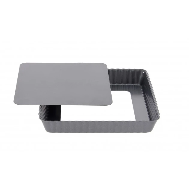 Moule Anti Adhésif Tarte Carrée Fond Amovible 18 Cm X H 2,7 Cm De Buyer