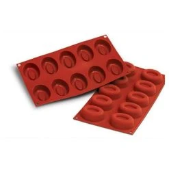 Moule Silicone 10 Savarins Ovales 7 X 5,2 Cm Silikomart