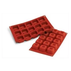 Moule Silicone Savarins Carrés 4,8 Cm X H 3 Cm (x15) Silikomart