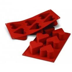 Moule Silicone 6 Coeurs 6,5 Cm X H 4 Cm Silikomart
