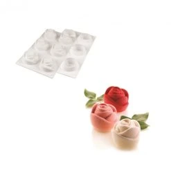 Moule Silicone 6 Roses 7 X 5,5 Cm 143ml SilikoMart Professional