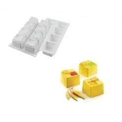 Moule Silicone 8 Cubes Kuadro 6 X 6 Cm 150ml SilikoMart Professional