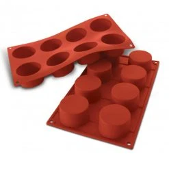 Moule Silicone 8 Cylindres 6 Cm X H 3,5 Cm Silikomart