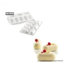 Moule Silicone 8 Ovales Bombés 8,2 X 4,3 Cm 81ml SilikoMart Professional