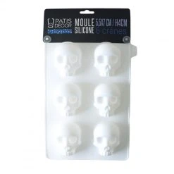 PATISDECOR Moule Silicone Halloween 6 Crânes 3D 7 Cm Patisdécor