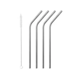 Paille En Inox Coudée 21,5cm X4 Lebrun