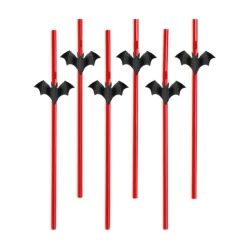 Partydeco Pailles En Papier Halloween Chauve-Souris PartyDéco (x6)