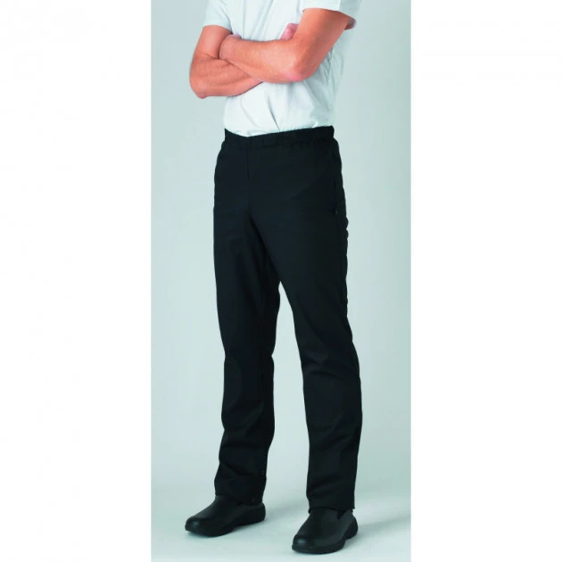 Pantalon De Cuisine Mixte Noir Pression UMINI T.2 Robur