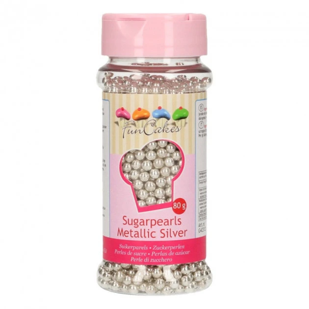 Perles De Sucre Argent Métallique 80g Funcakes