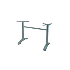 Pied De Table Double En Métal Gris Aluminium Athena Lyrose