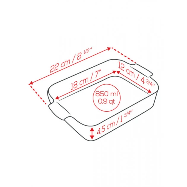 Plat à Four Rectangulaire En Céramique Appolia 22 Cm Rouge Peugeot – Image 4