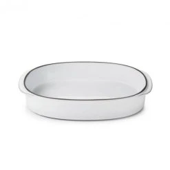 Plat Oblong Blanc Cumulus 34 X 25 Cm Caractère Culinaire Revol