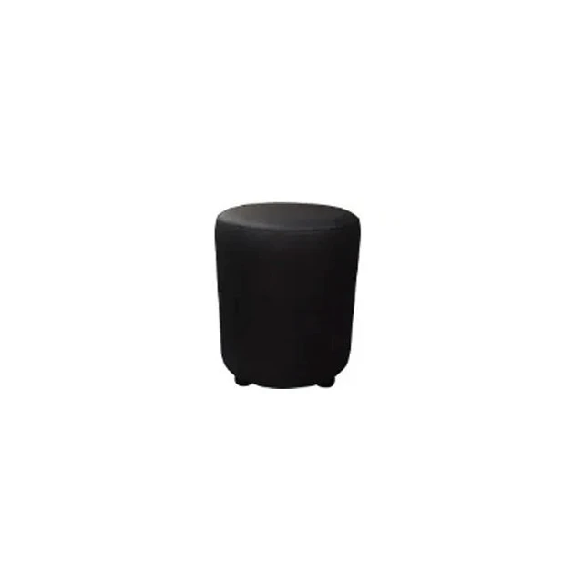 Pouf Rond En Simili Cuir Noir Lisbonne 2imahl
