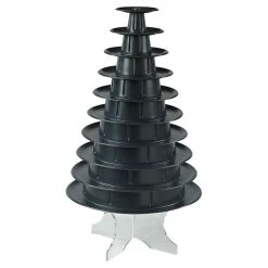 MALLARD FERRIERE Pyramide à Macaron Vertical 10 Plateaux Amovibles - Version Noire