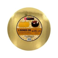 GATODECO Ronds Dorés Ø 25,5 Cm (x5) Gatodéco