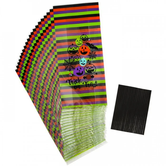 Wilton Sachet Bonbon Halloween Trick Or Treat 100x240mm (x20)