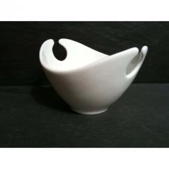 Saladier Jonque Blanc Et Son Service à Couverts Lebrun