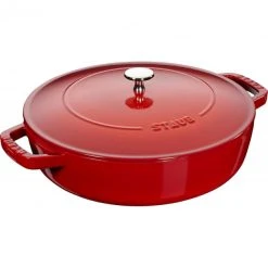 Sauteuse En Fonte Chistera 24 Cm Rouge Cerise Staub