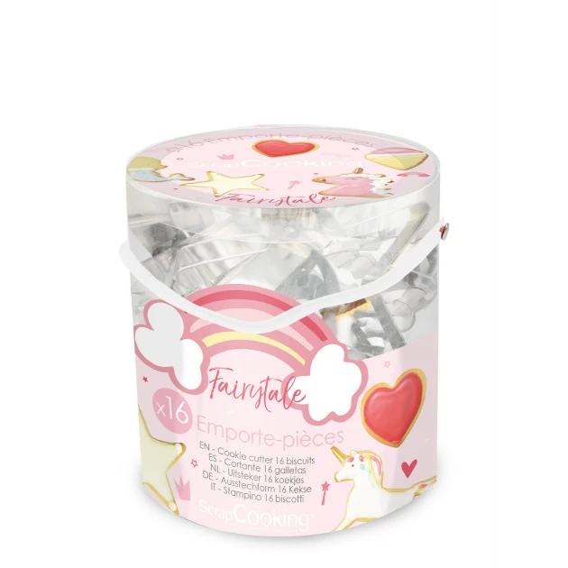 Seau 16 Emporte-Pièces Thème Licorne Fairytale Scrapcooking