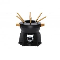 Service à Fondue Poignées Bois Noir Mat Le Creuset