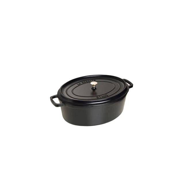 STAUB Cocotte Fonte Ovale 29 Cm Noir Mat 4,2 L