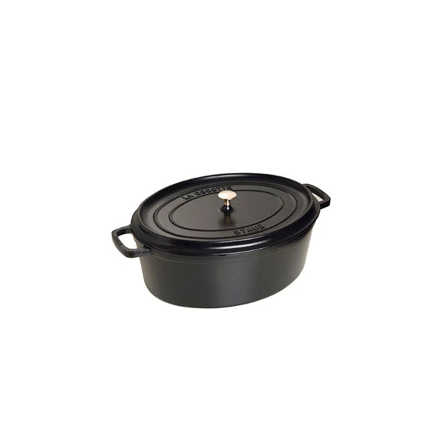 STAUB Cocotte Fonte Ovale 31 Cm Noir Mat 5,5 L