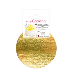 Supports Gâteau Or Et Noir Rond 8 Cm (x10) Scrapcooking