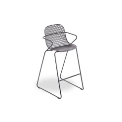Tabouret En Acier Avec Assise Résine Gris Pavement Ramatuelle 73’ Grosfillex