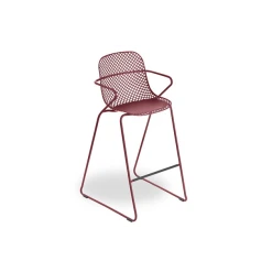 Tabouret En Acier Avec Assise Résine Rouge Bossa Nova Ramatuelle 73’ Grosfillex