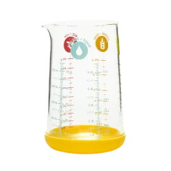 Verre Doseur En Verre Et Silicone 500 Ml Jaune Pebbly