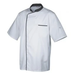 Veste De Cuisine Mixte Blanche/Parement Gris ENERGY T.1 Robur