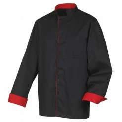Veste De Cuisine Mixte Noire/Rouge BOKO T.2 Robur
