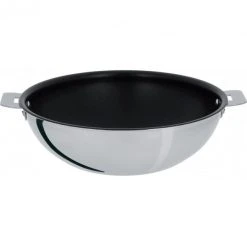 Wok Casteline Ø 24 Cm Manche Amovible Anti-Adhésif Inox Cristel